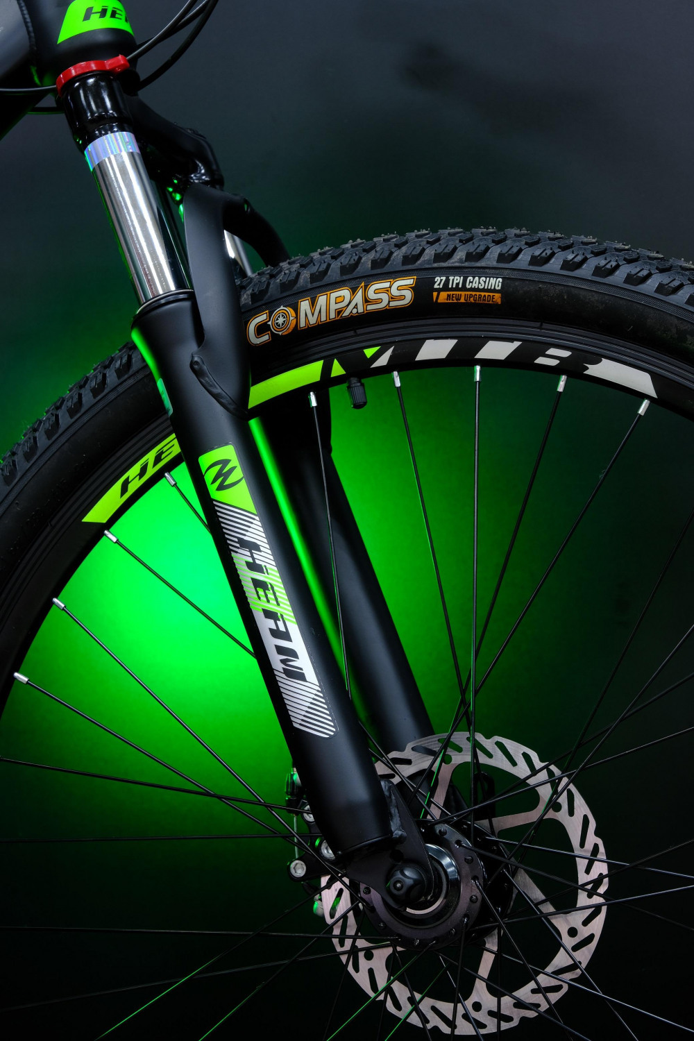 HEAM ALPHA 27,5 Prom Матовый Чёрный/Зелёный рама 17 (на рост 155-173)